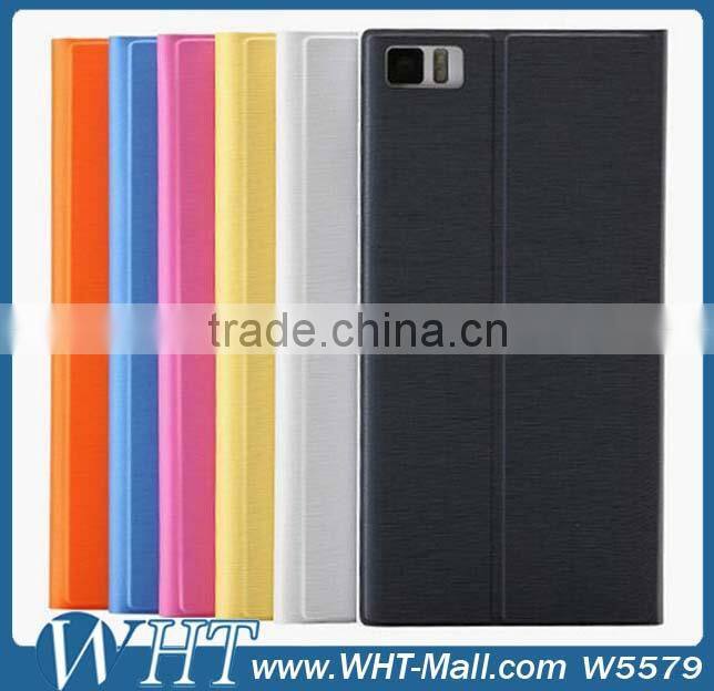 Leather Flip Case for Xiaomi mi3, Flip Cover Case for Xiaomi mi3, Mi3 Case
