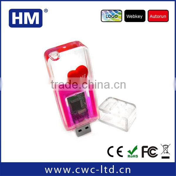 wholesale speical gift usb flash drive liquid logo solution usb water heater with full capacity