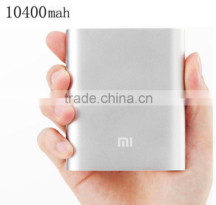 Hot selling XiaoMi 10400mAh capacity 18650 battery mini power bank for promotional gifts