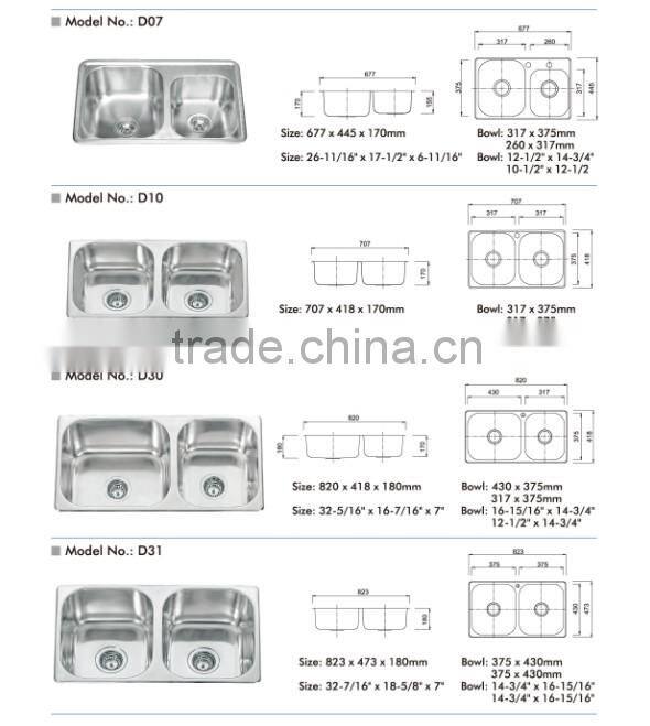 SUS304 round corner kitchen sink