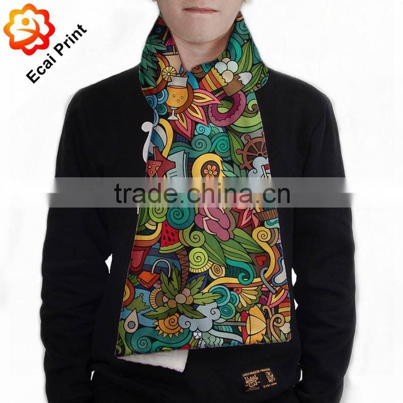 high quality newest design custom made digital printing winter scarf