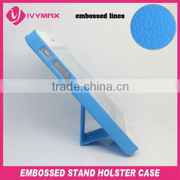newest embossed kickstand hard case for apple iphone 5 cell phone case