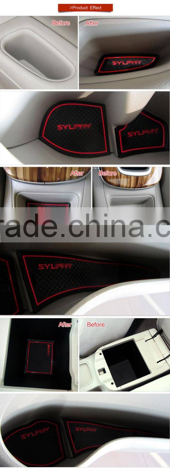Fancy accessories car antiskid mat cup mat for Sylphy 2012-2014 16pcs/set