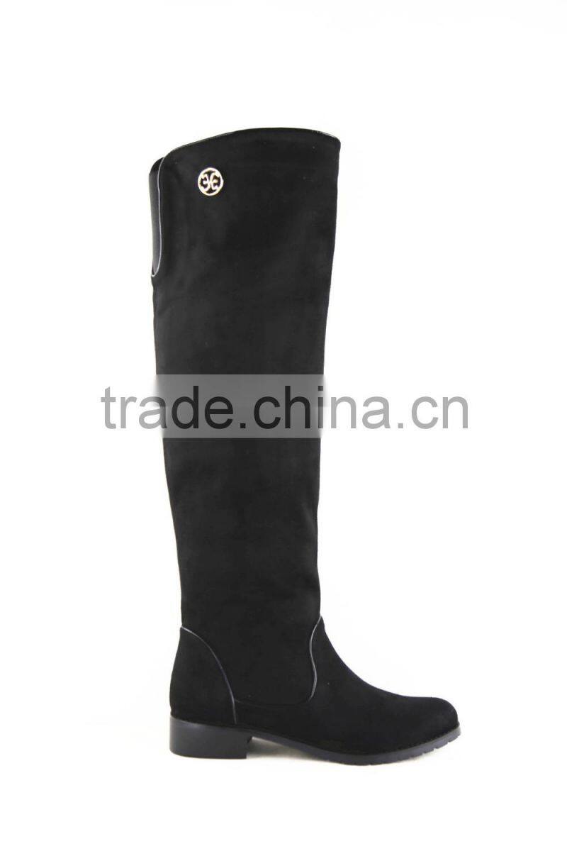 OLZ31 2015 new supplied round toe boots winter flat platform shoes fashion winter knee high flat boots