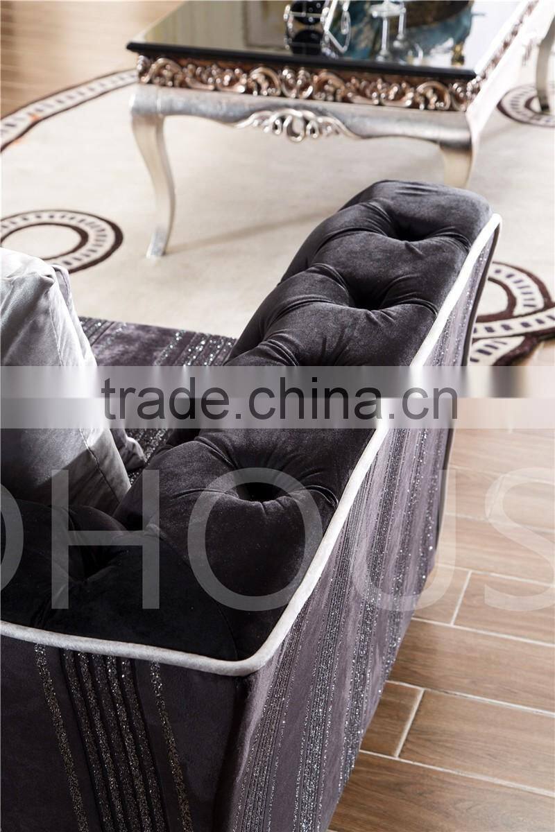 new classic style sofa with buttons fabric sofa set Hot-Sale Living Room sofa