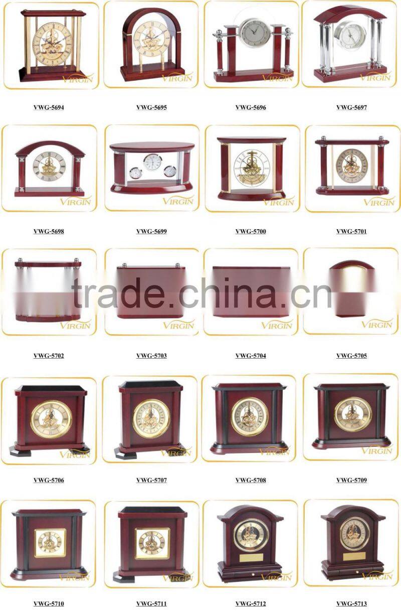 Luxury Noble Standard Table Clock Rose Wood Mechanical Clock