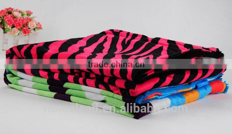 China supplier polyester print soft zebra throw