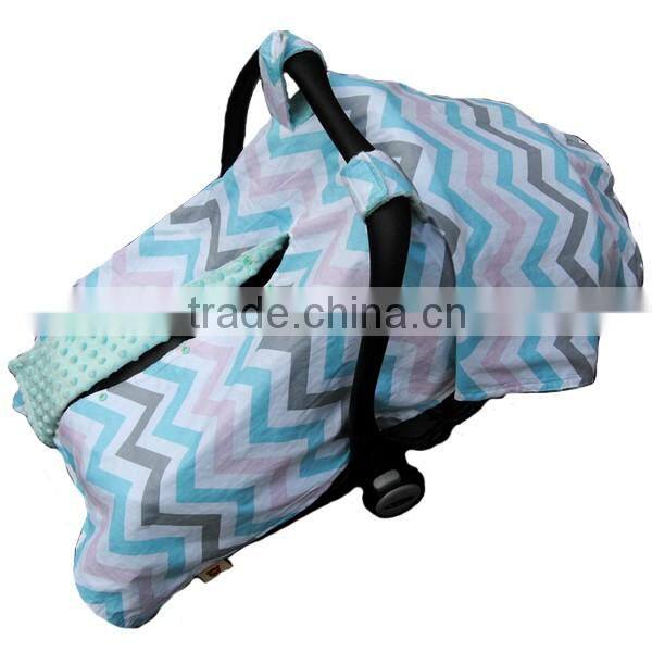 27 Colors Outdoor Used Chevron Pattern Warm Minky Cotton Car Seat Canopy