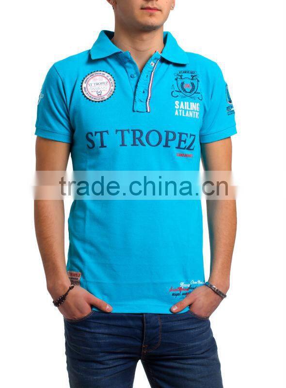100% cotton pique mens short sleeve polo shirt
