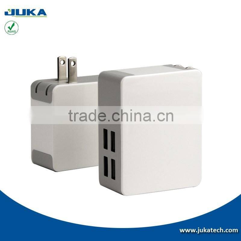 25 Watts (5V/5A) 4-Port Family-Sized Wall Charger Multi Port USB Home Charger