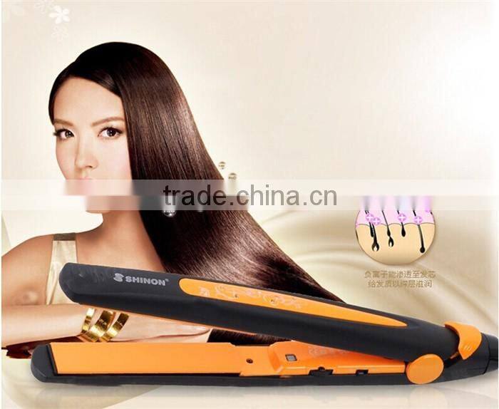 Wet and dry use hair straightening ionic perm steam hair straightener