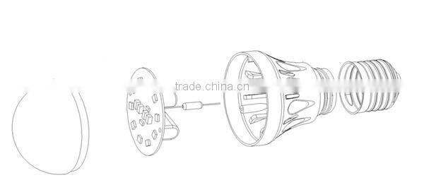 Residential lighting led light bulb with flameresistant shell