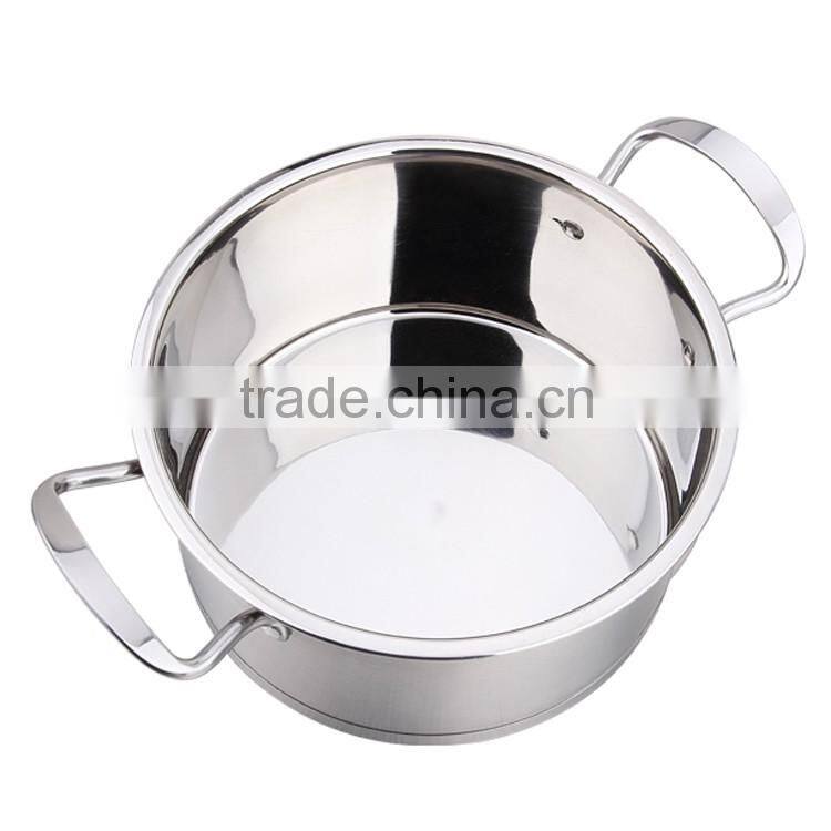 3 pieces of Stainless steel square stock soup pot set