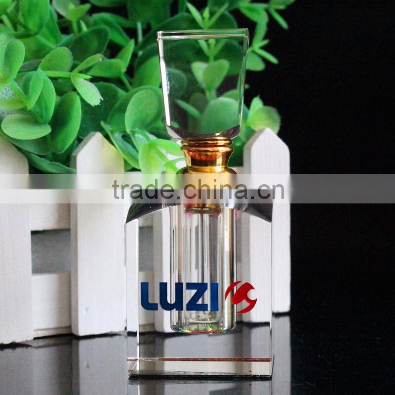 cheap custom made square shaped crystal perfume bottle
