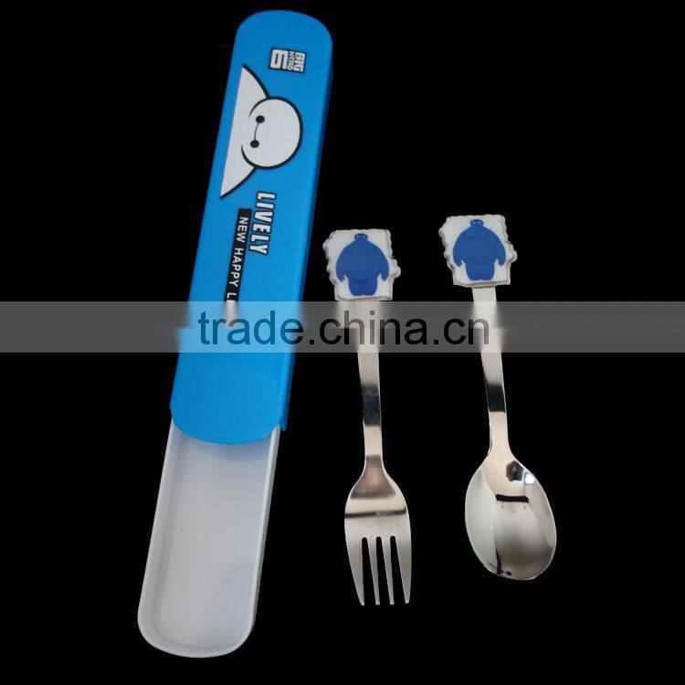 Cartoon stainless steel cutlery set with unique box