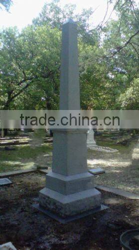 American Traditional Cheap Oblisk Style Sesame White Granite Monument