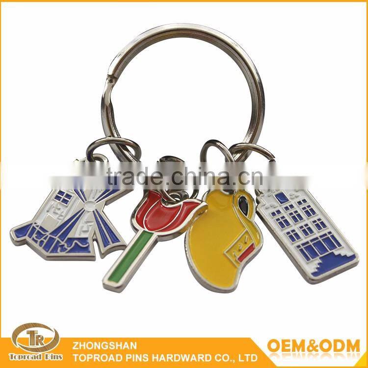 Zhongshan promotional craft manufacturer cheap custom metal plated key ring soft cartoon rubber keychain manufacturers