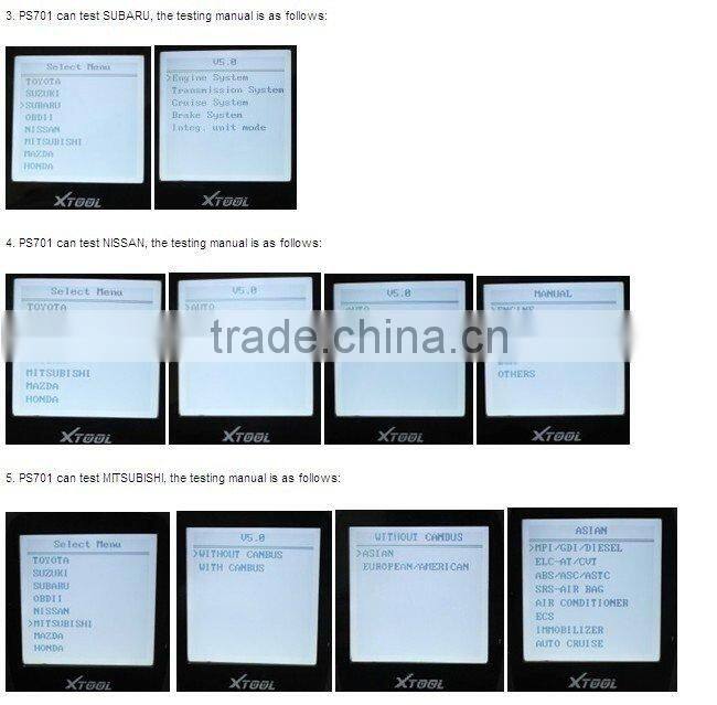 PS701 JP diagnostic tool for TOYOTA, HONDA, MITSUBISHI, SUBARU, SUZUKI, KIA and NISSAN