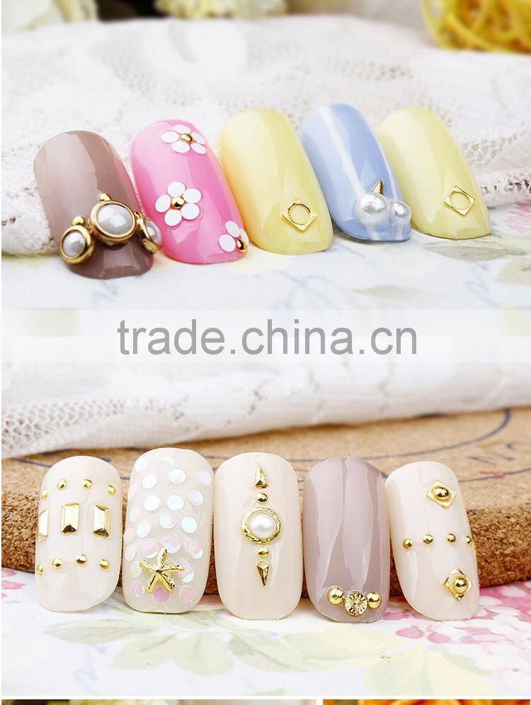 2016 New Arrival High Quality Gold Silver Metallic Nail Design Beauty Alloy Rivet Nail Art Charms