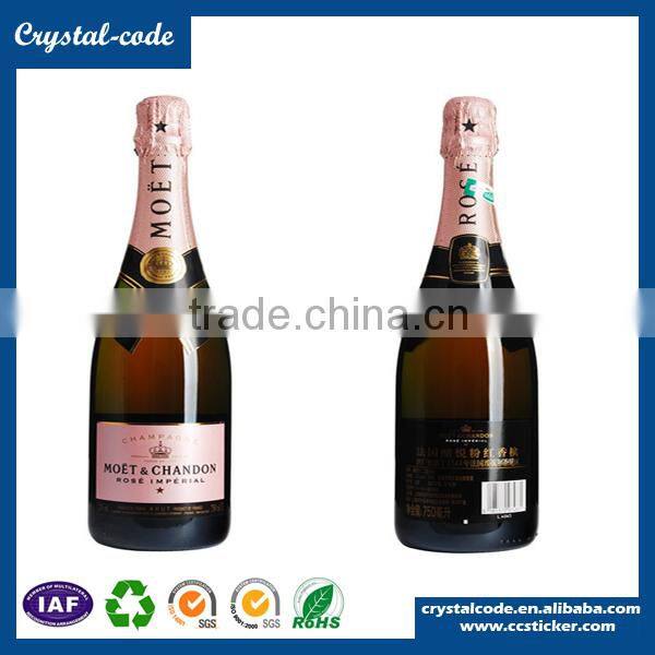 Adhesive sticker label paper CMYK or Pantone adhesive wine label paper wine label