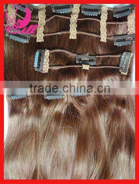 100% Human hair clip in hair extensions for african american full head clip in hair extensions straight 100g Per Set
