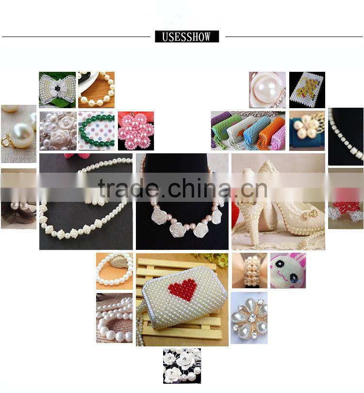 high quality well polished colorful plastic ABS rose flower straight hole sew on pearl