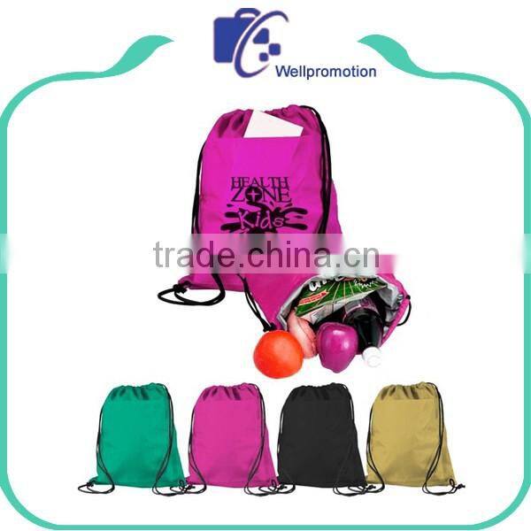 Custom soft polyester thermal drawstring cooler bag