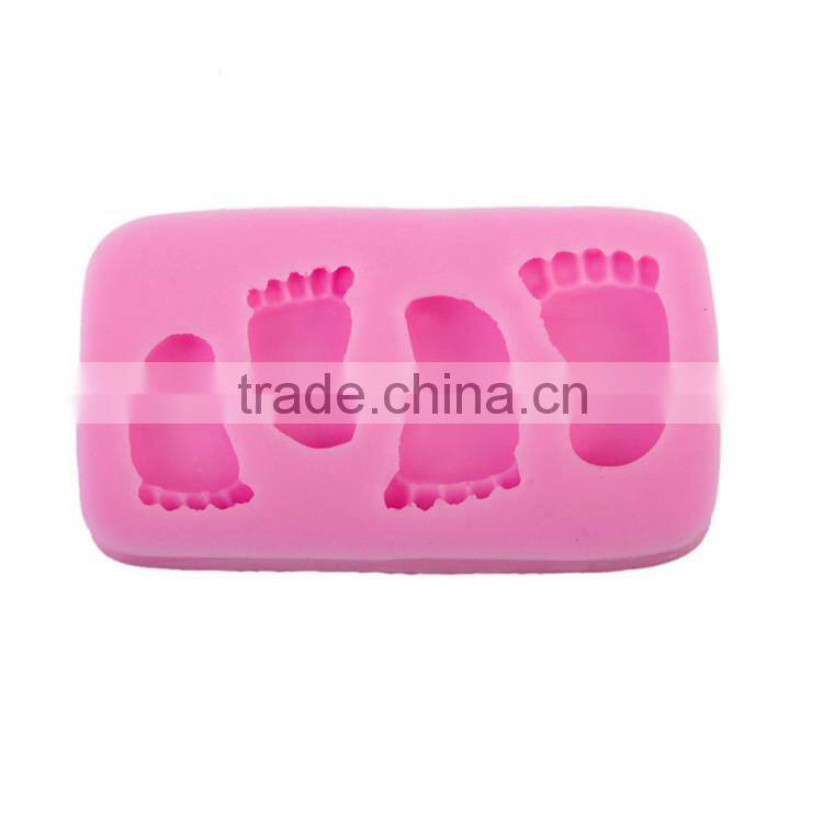 OEM welcome factory price novelty footprint silicone soap molds