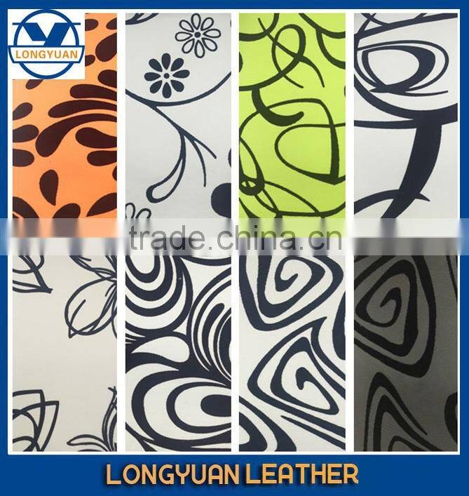 Embossed with Flocking sofa pu leather and for chair/decoration/wallpaper leather furniture