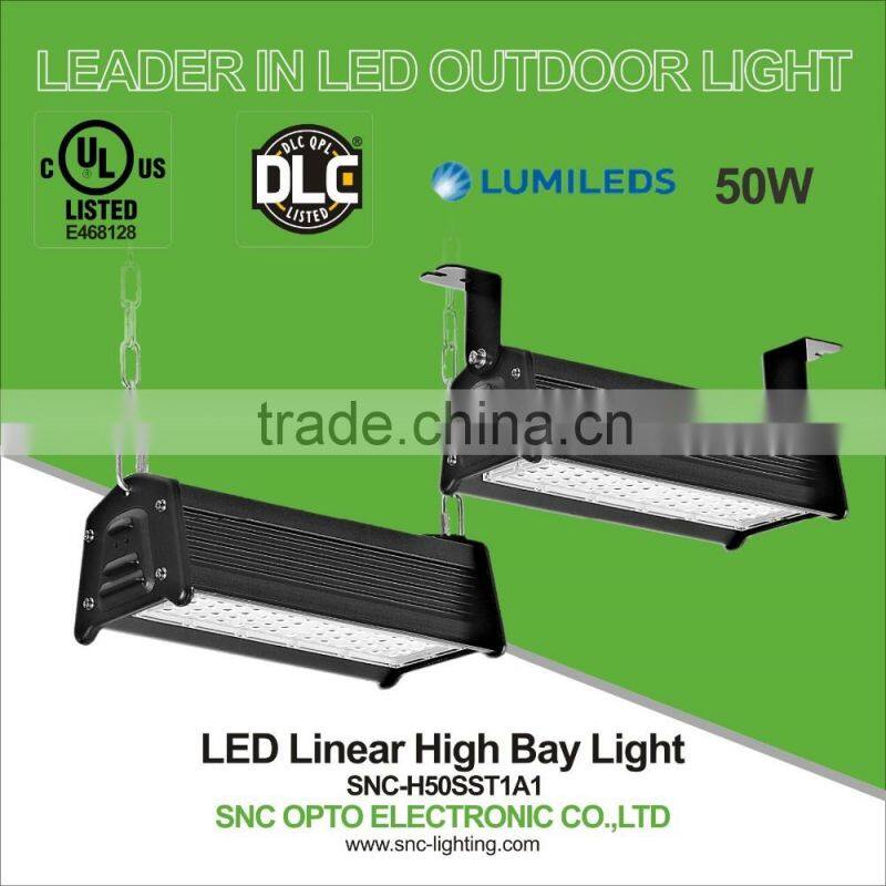 5 years warranty 50W UL DLC list IP65 with cool white temperature led linear high bay light for North American market
