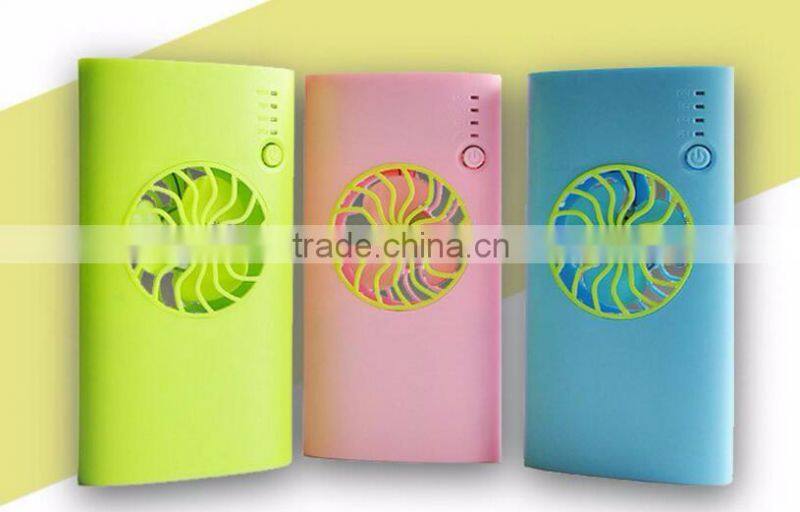 electric fan portable charger 7800mAh fans power bank for cell phone