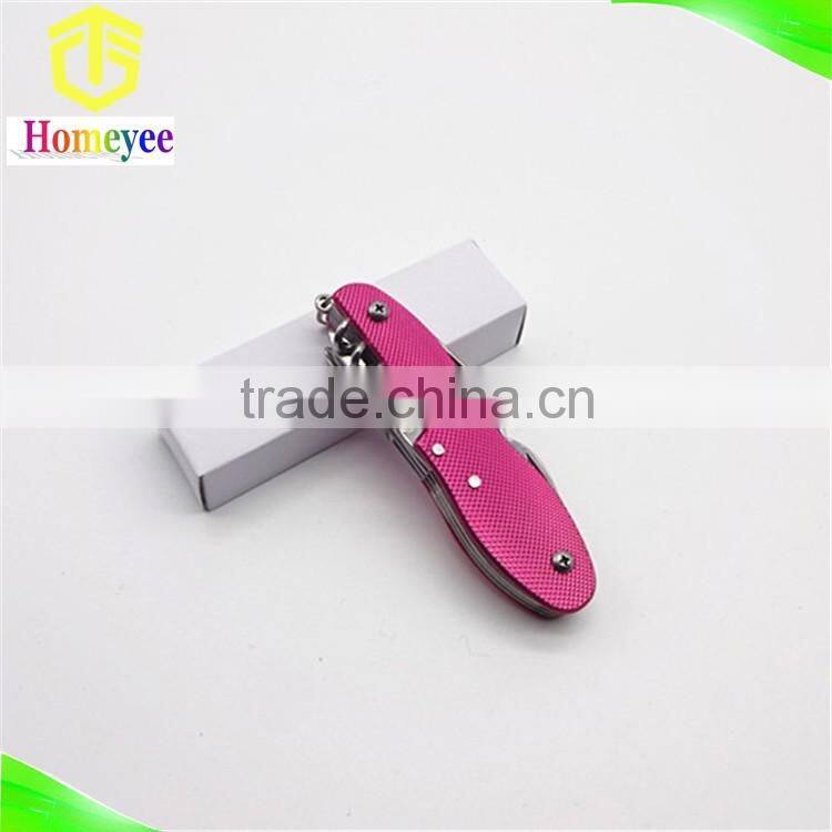 14 in 1outdoor multi folding purpose knife with aluminum handle in peanuthull shape