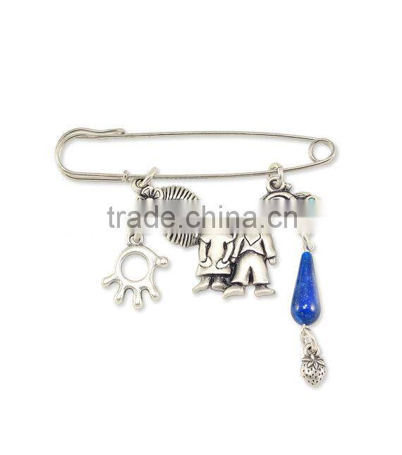 Baby Girl Newborn Gift carriage pin My Princess Hamsa Evil Eye Protect Gemstone crystal Jewelry