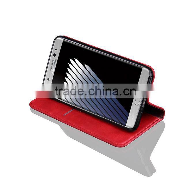 2016 Trending Europe vintage flip wallet case for samsung galaxy note 7