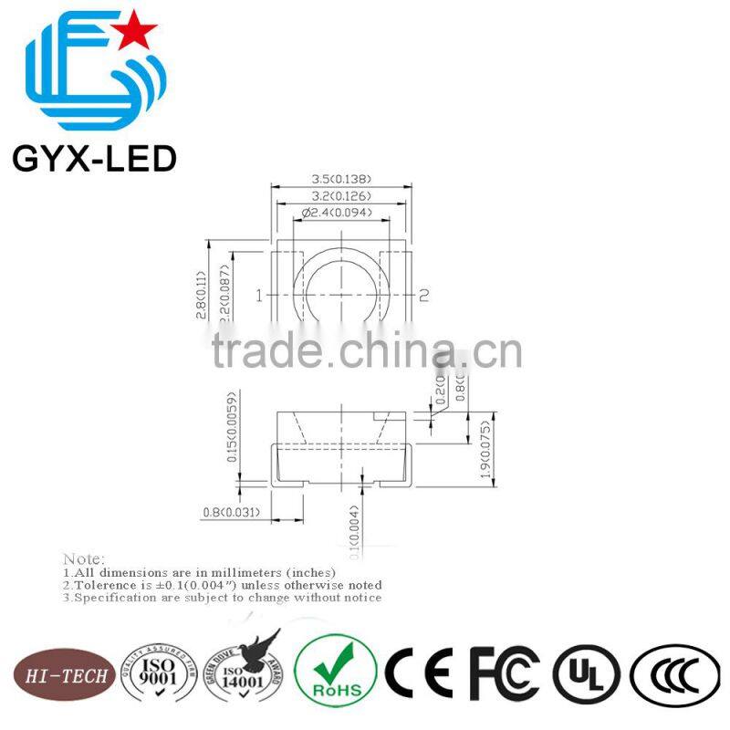 green color 3528 PLCC SMD LED