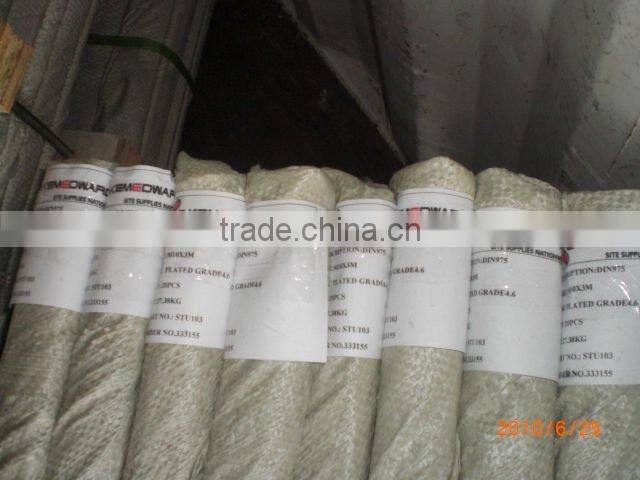 yellow zinc plated threaded rod