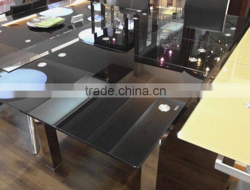 modern stainless steel dining table With Leather Chairs