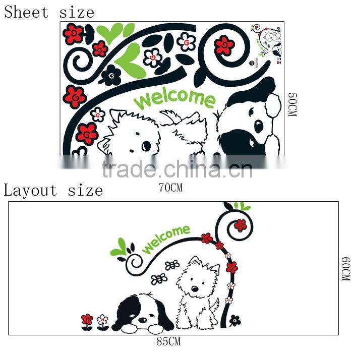 Wholesale The Bedroom Door Children Bedside Background Cartoon Cute Dog Kids Sticker