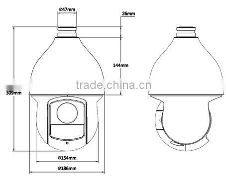 Original Dahua Micro SD memory 1.3Mp IP PTZ Dome Camera DH-SD59120T-HN