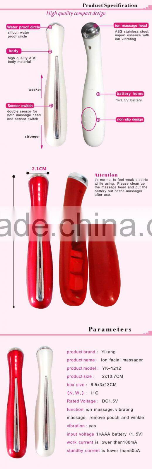 YK-1212 Hot New Product Mini Face Roller Massager Facial Massge Stick