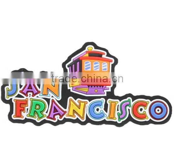 Custom made rubber logo printed heart shape fridge magnet