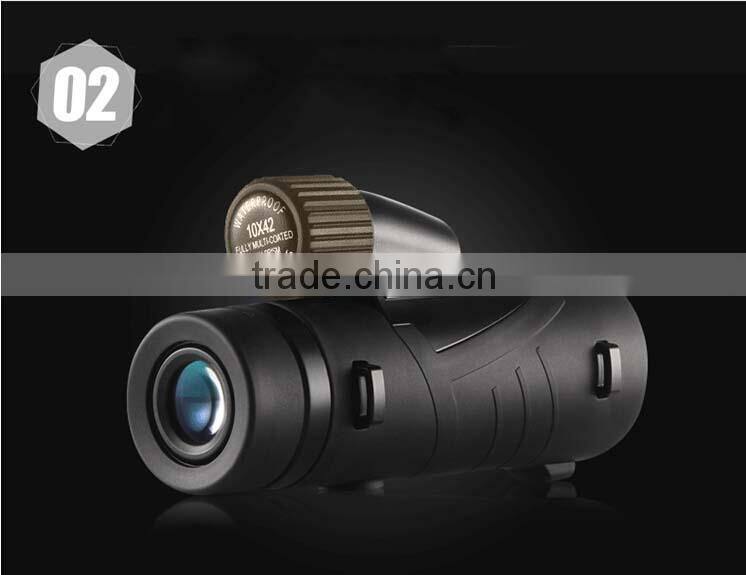 2015 New 10x42 military long range monocular telescope, Russian long distance monocular display