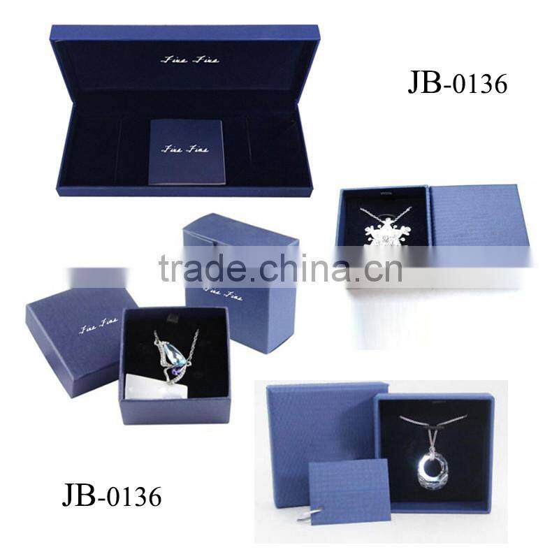 2016 Custom simple kraft paper jewelry box / kraft brown square cardboard jewellery boxes for jewellery hot sale
