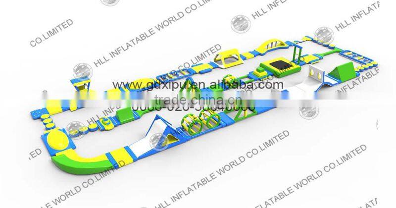 Giant inflatable floating water park