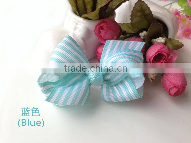Cute Baby Bow Ties Grosgrain Ribbon Stripe Baby Hair Bow