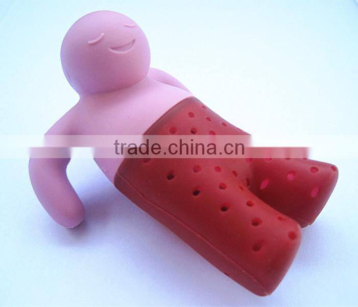BPA free FDA approved food grade sharky manatee Mr.tea leaf shape unique loose silicone tea infuser wholesale