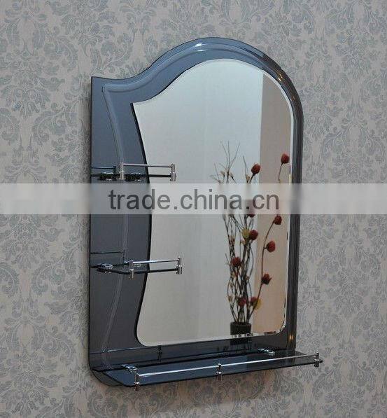 2013 hottest sales double shelf 2 frameless wall mounted mirrors craftwork artistic mirrors