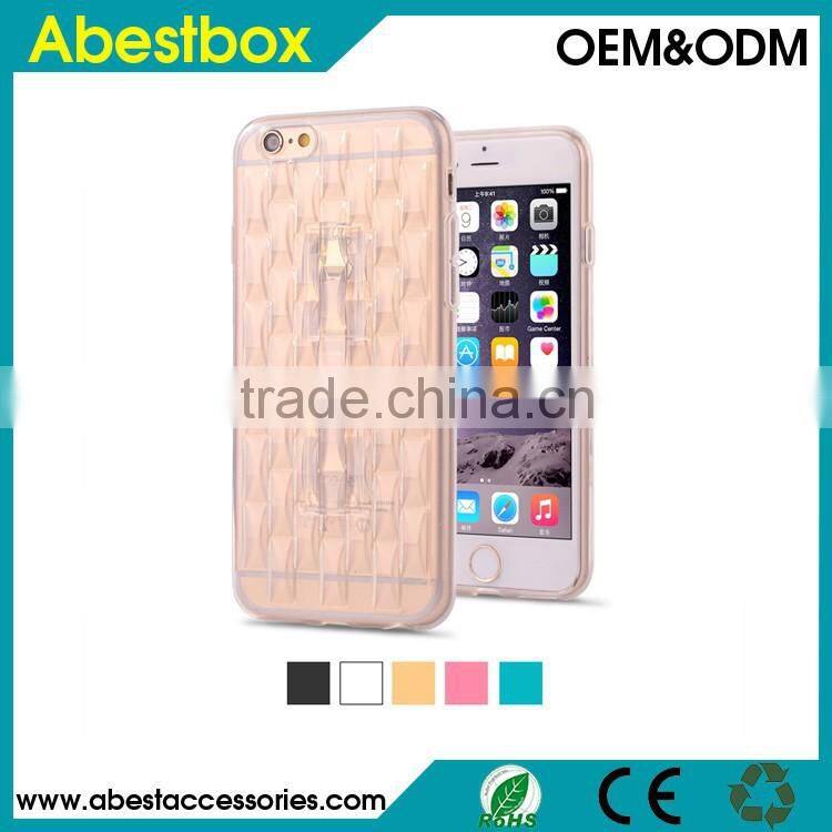 for iphone 6 TPU Ice Case, Transparent Clear TPU Soft Flexible Case with Ring Stand for iphone 6