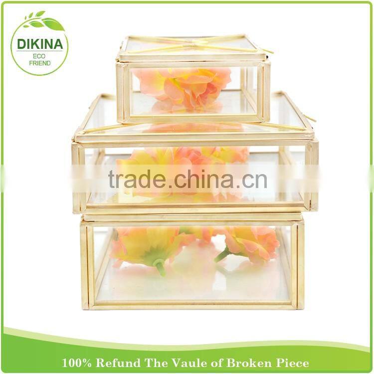 Wedding Vintage Container with Cover, Rose gold, Old Rustic Meta Jewelry Photo display case, Storage secret aluminum tin box