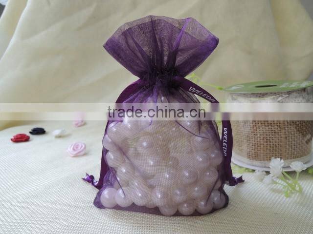 wholesale cheap fancy customized black organza bags for wedding